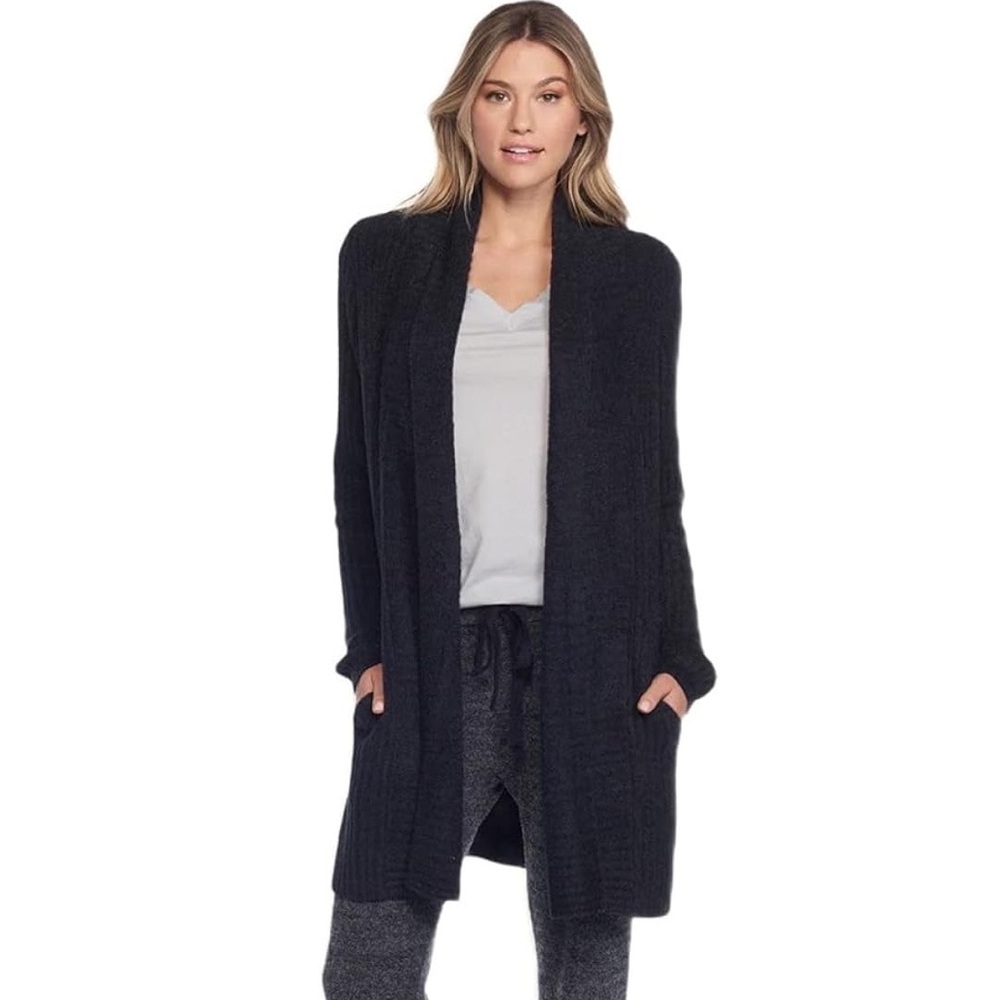 Barefoot Dreams | CozyChic Lite Montecito‎ Cardigan Dark Grey Size S